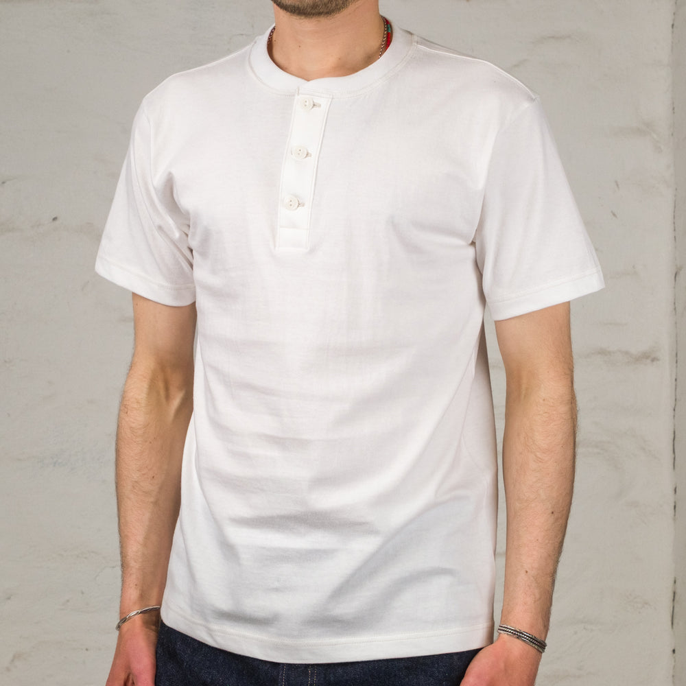 Henley Neck Pack T-Shirt Weiß