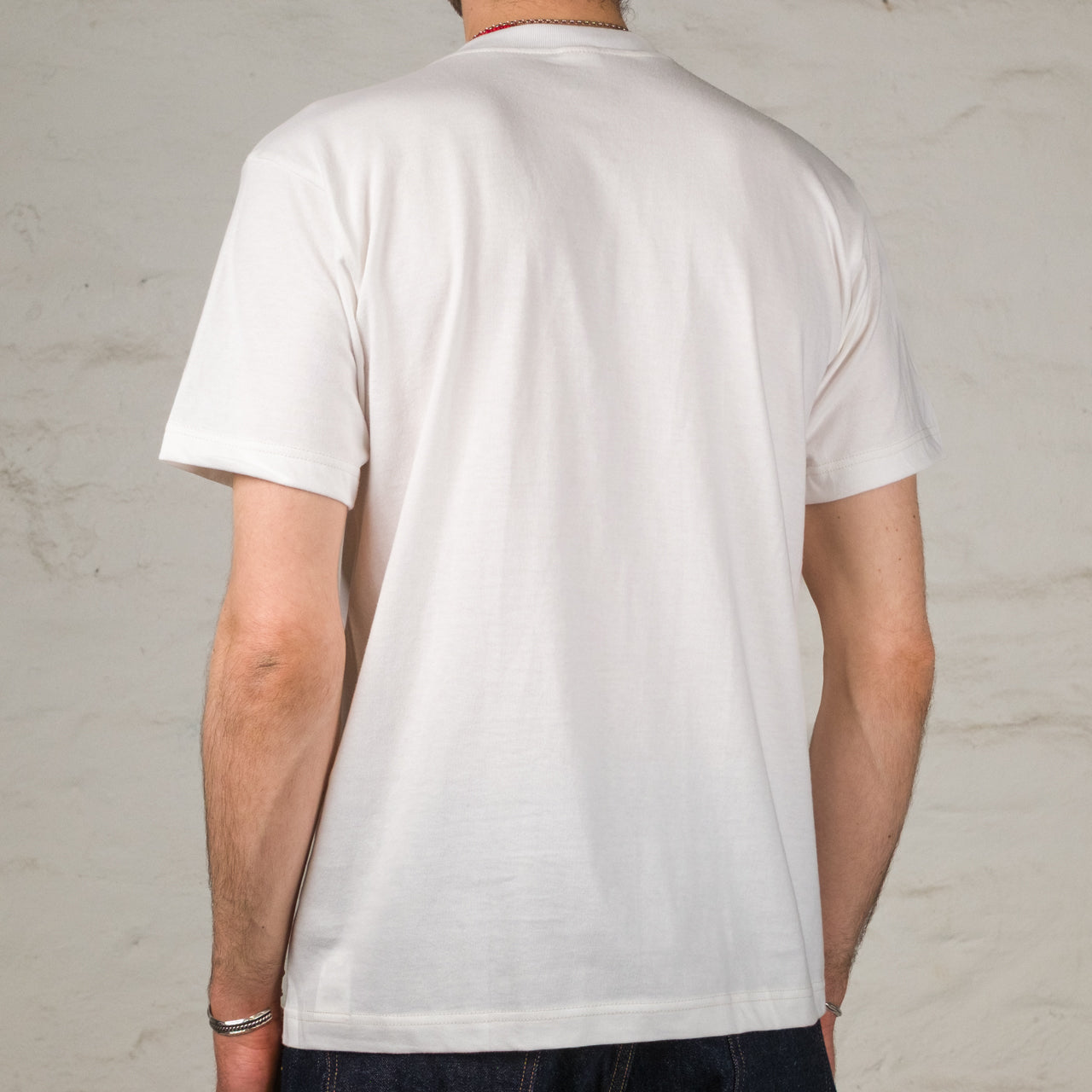 T-shirt blanc à col Henley