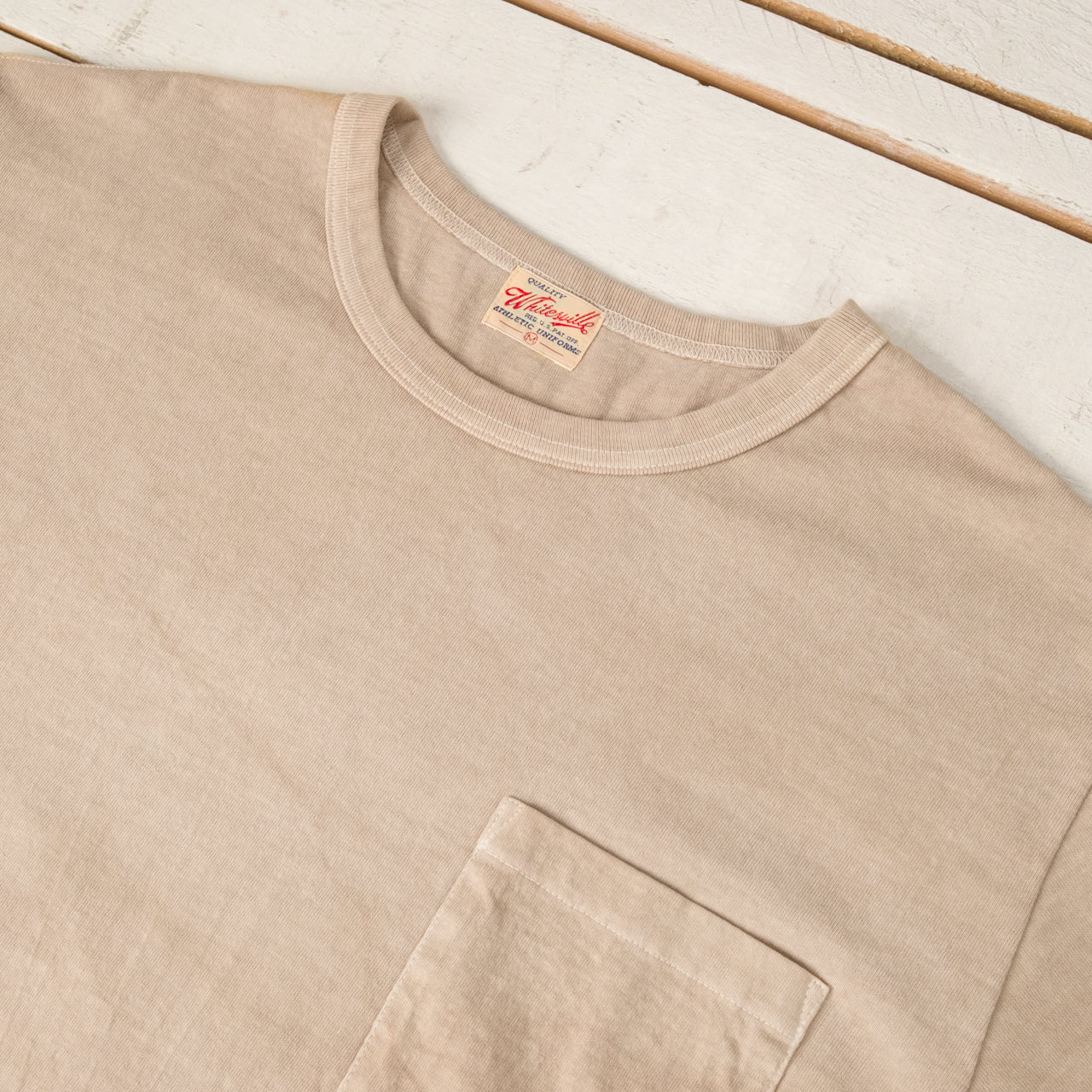 T-shirt Pigment Dye à poche Beige