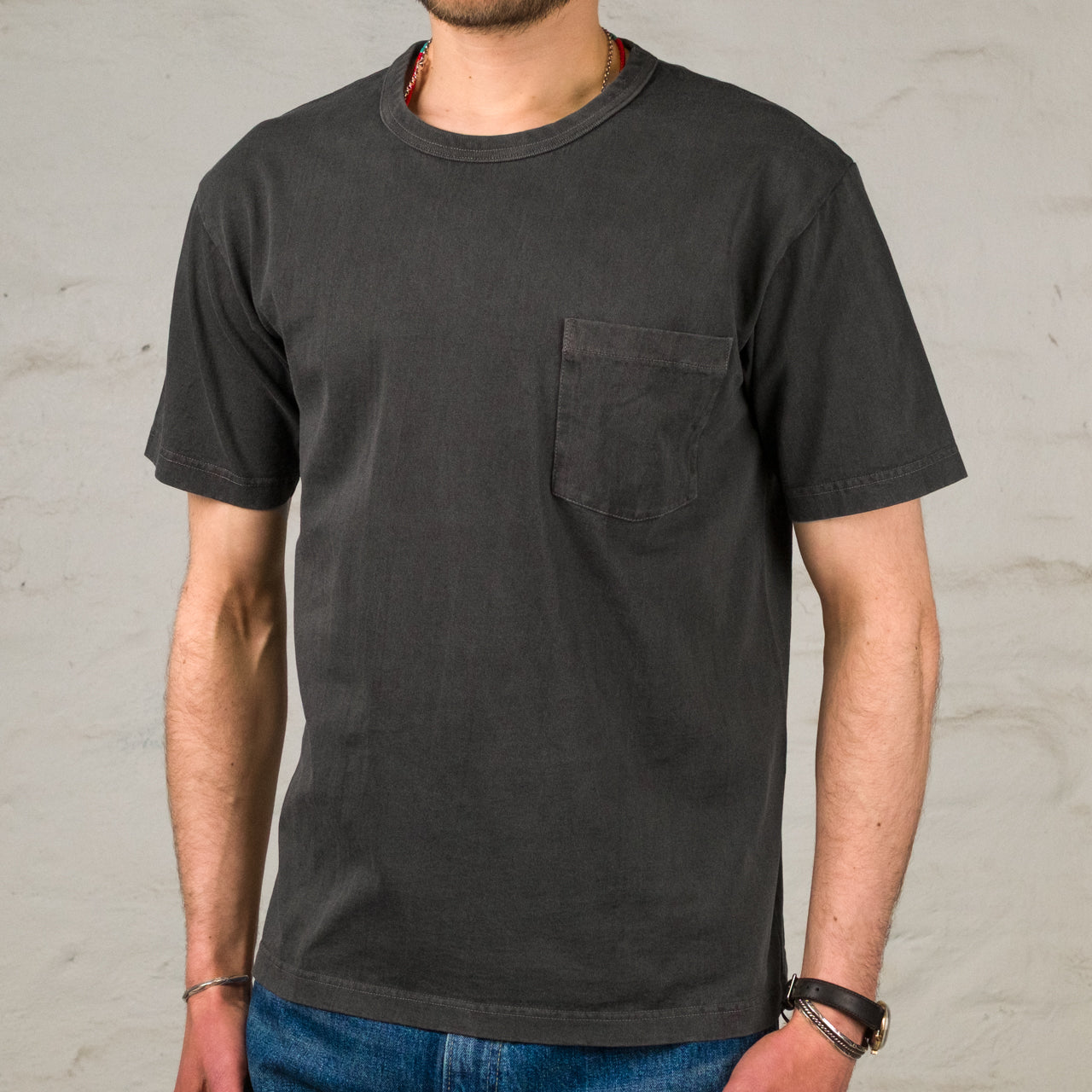 Pigment Dye Pocket T-Shirt Black