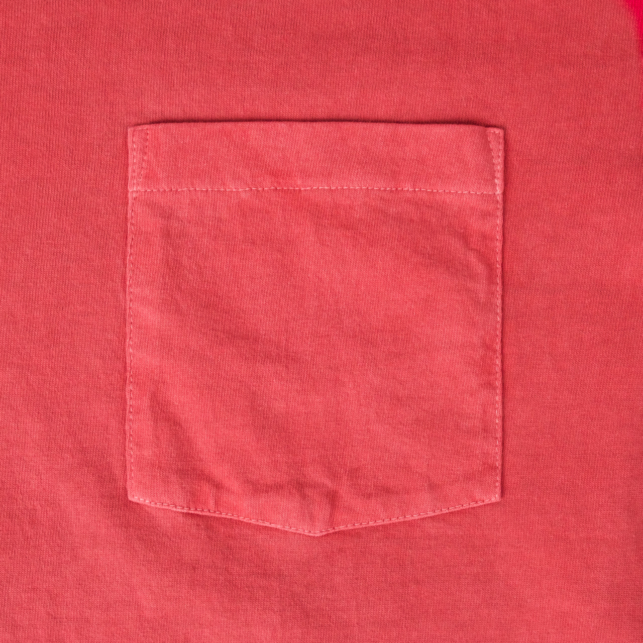Pigment Dye Pocket T-Shirt Red