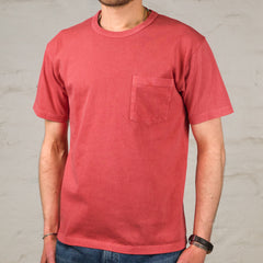 Pigment Dye Pocket T-Shirt Red