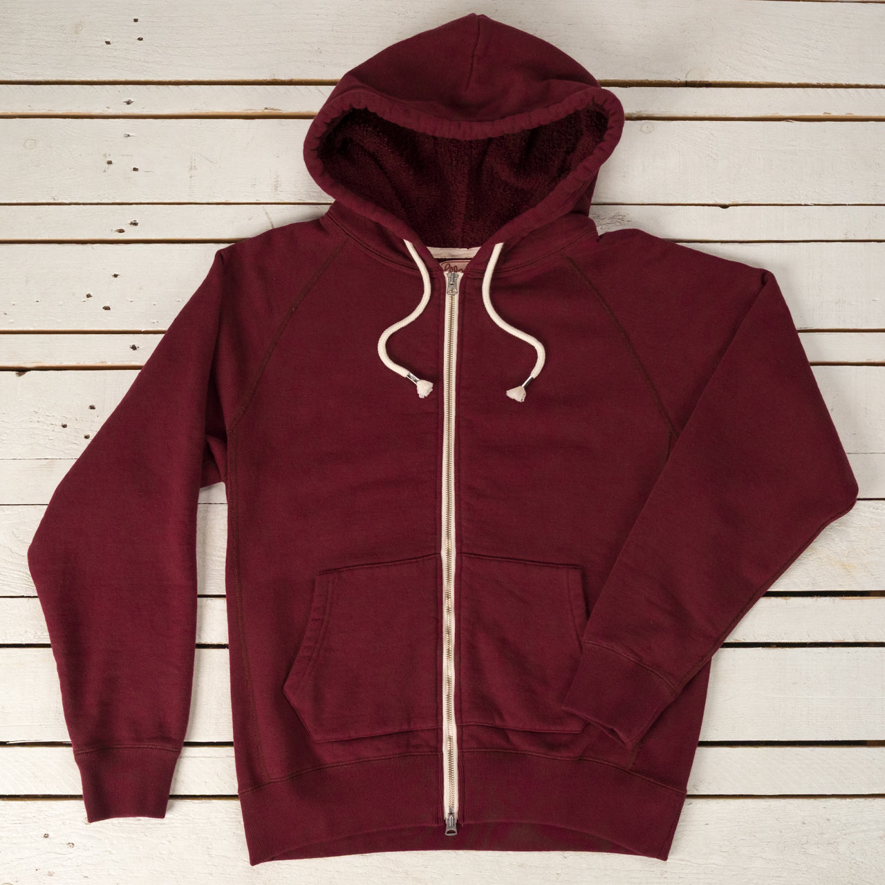 Zip Hoodie Super Looper French Terry Burgundy