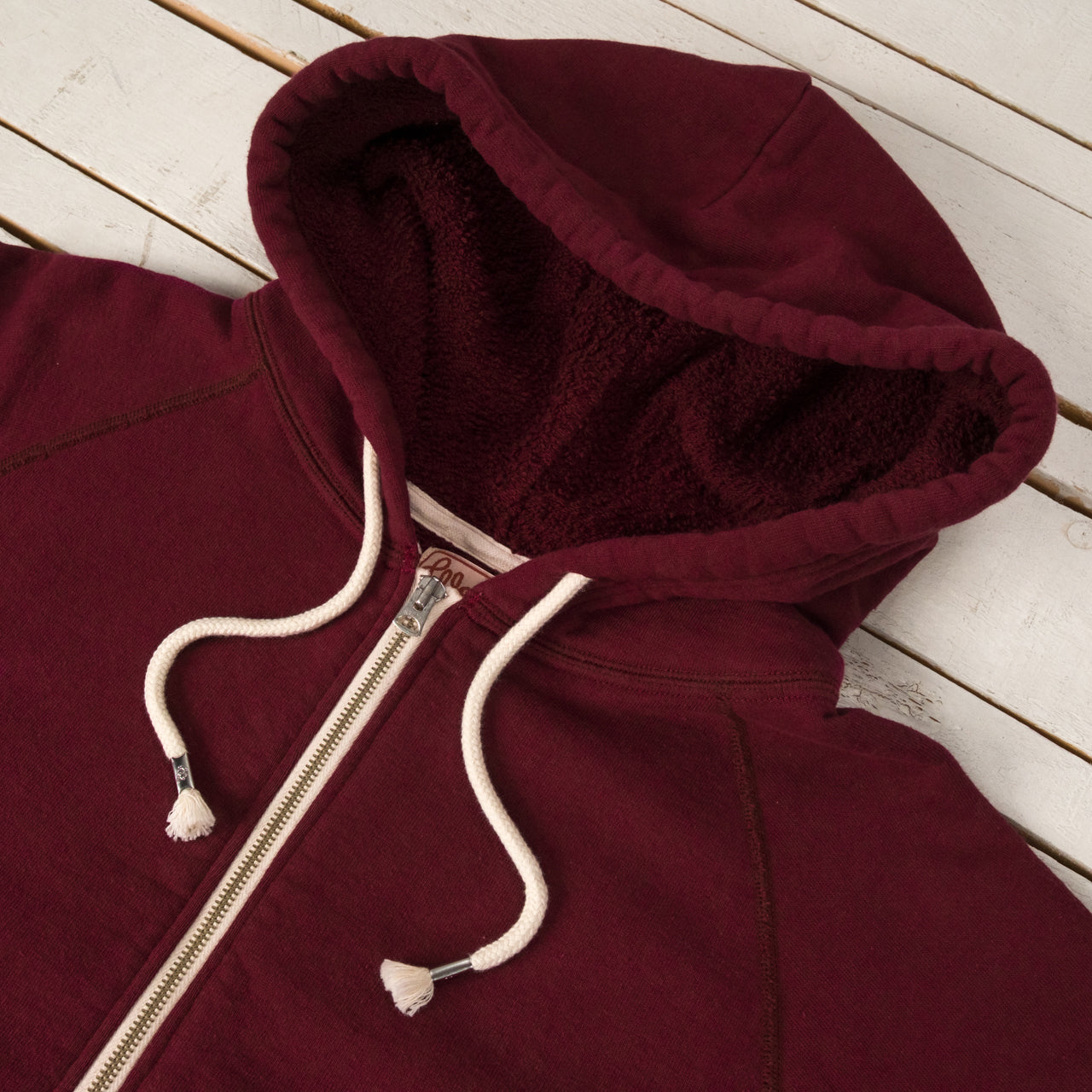 Zip Hoodie Super Looper French Terry Burgundy