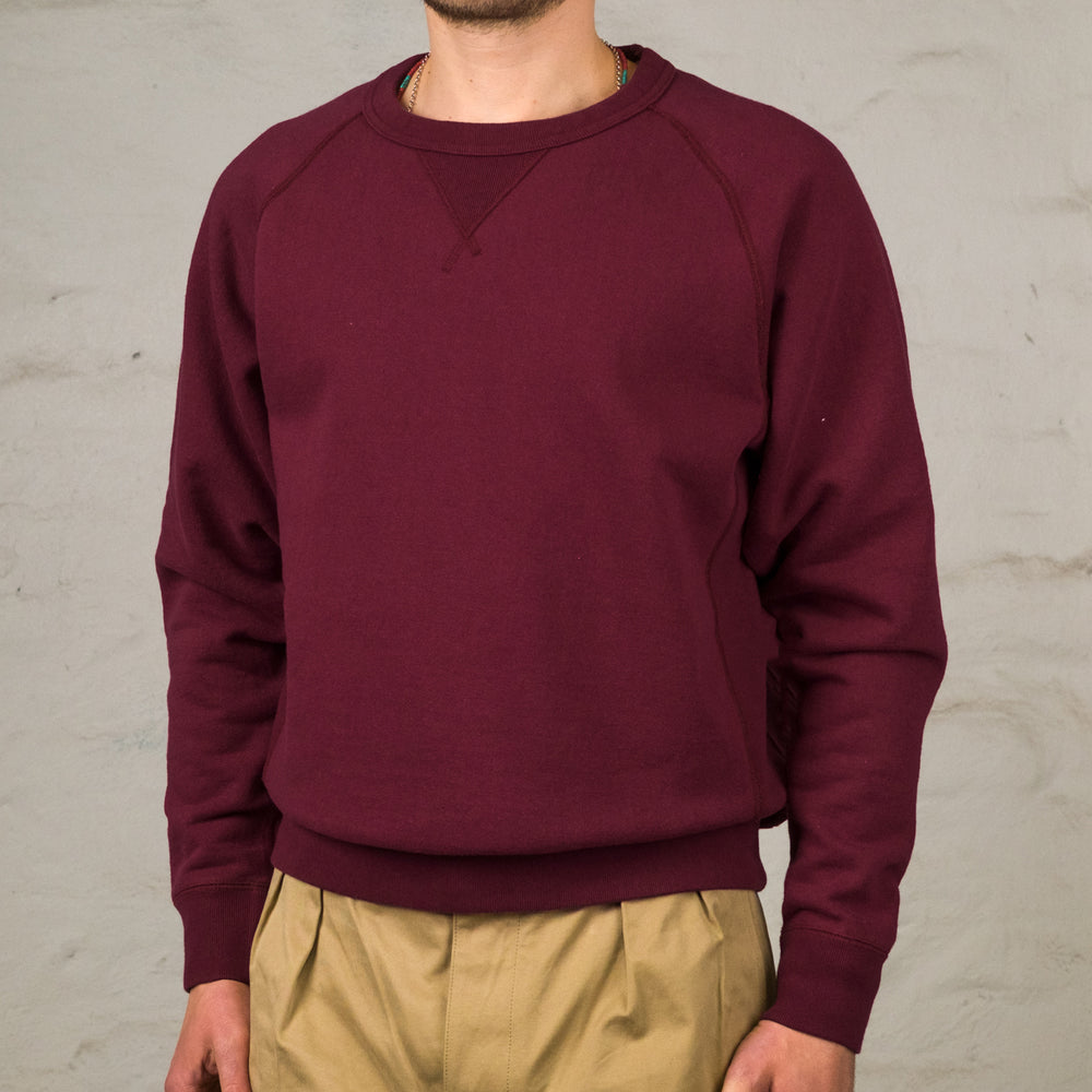 Sweatshirt Crewneck Super Looper French Terry Burgundy