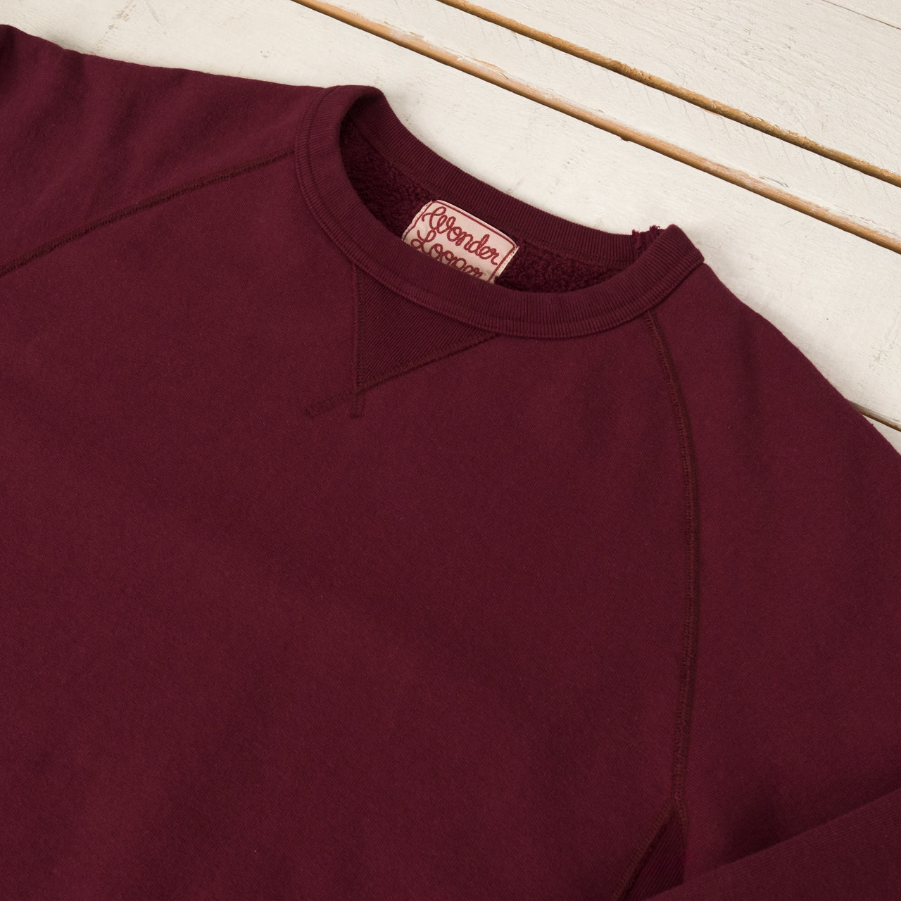Sweatshirt Crewneck Super Looper French Terry Burgundy