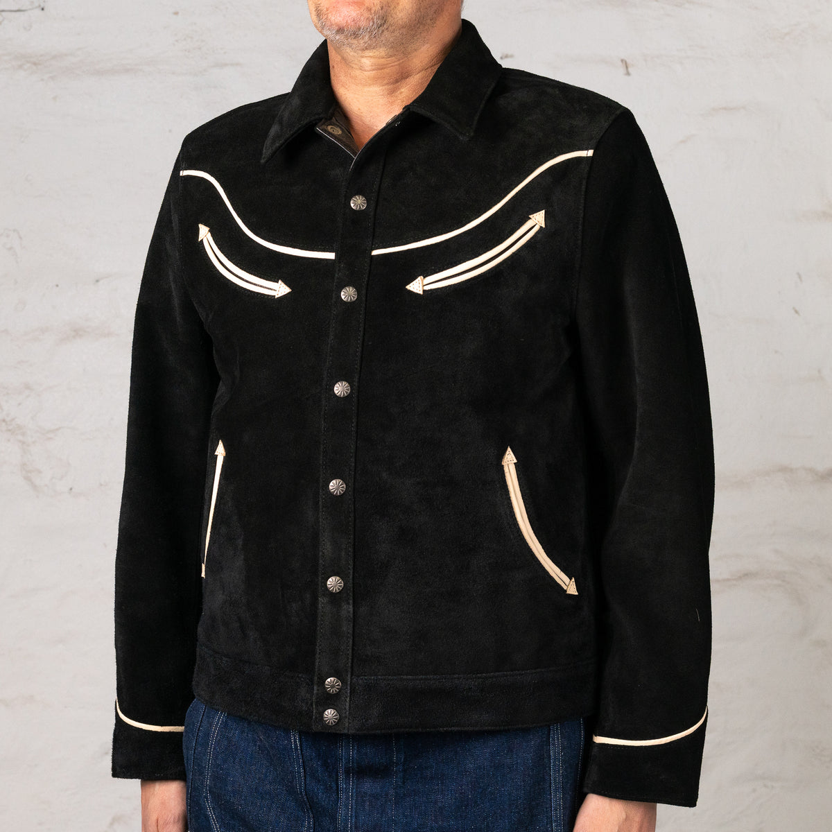 Steer Roughout Horse Western Shirt Jacket Black