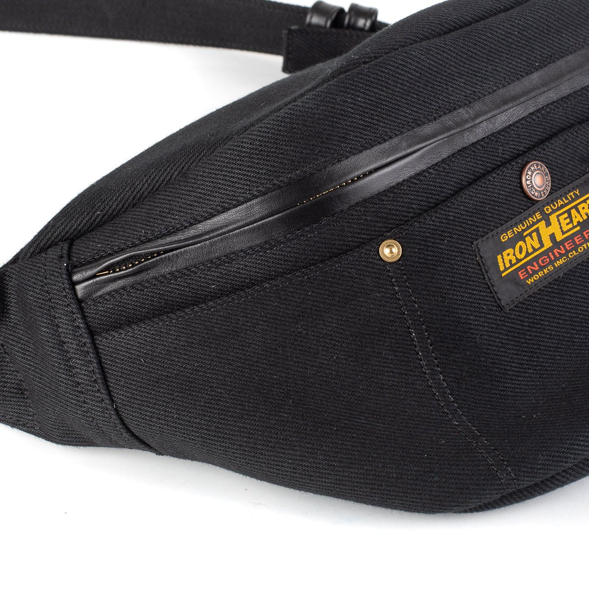 Iron Heart IHE-37 21oz Denim Waist Bag Black