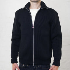 Navy full zip black