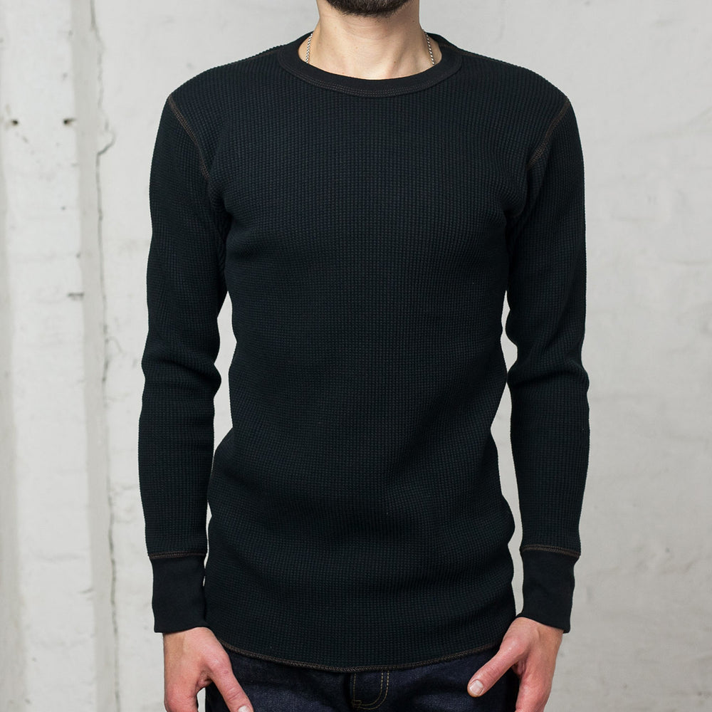 Waffle Thermal Longsleeve Schwarz