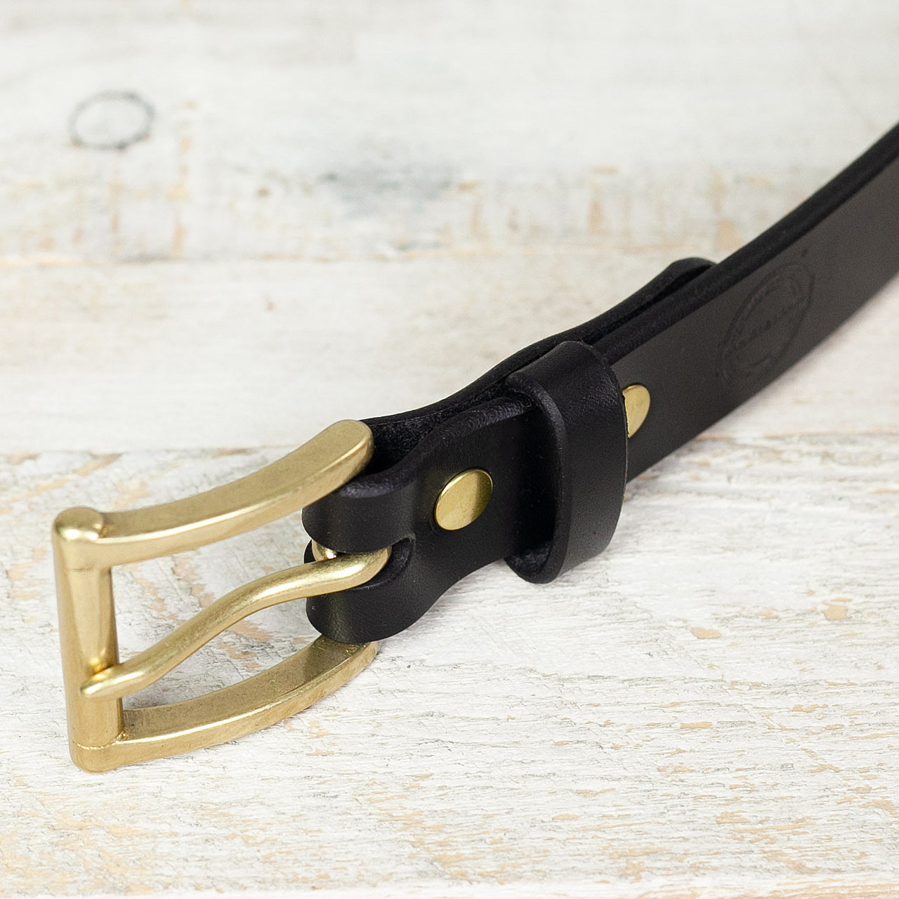 Gürtel Slim Garrison Schwarz/Messing