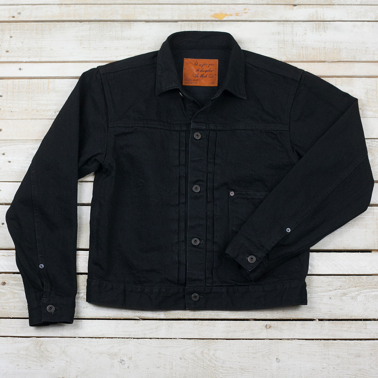 年末のプロモーション特価！ BLACK SIGN 15oz Black Denim Pleats Jacket ジャケット・アウター