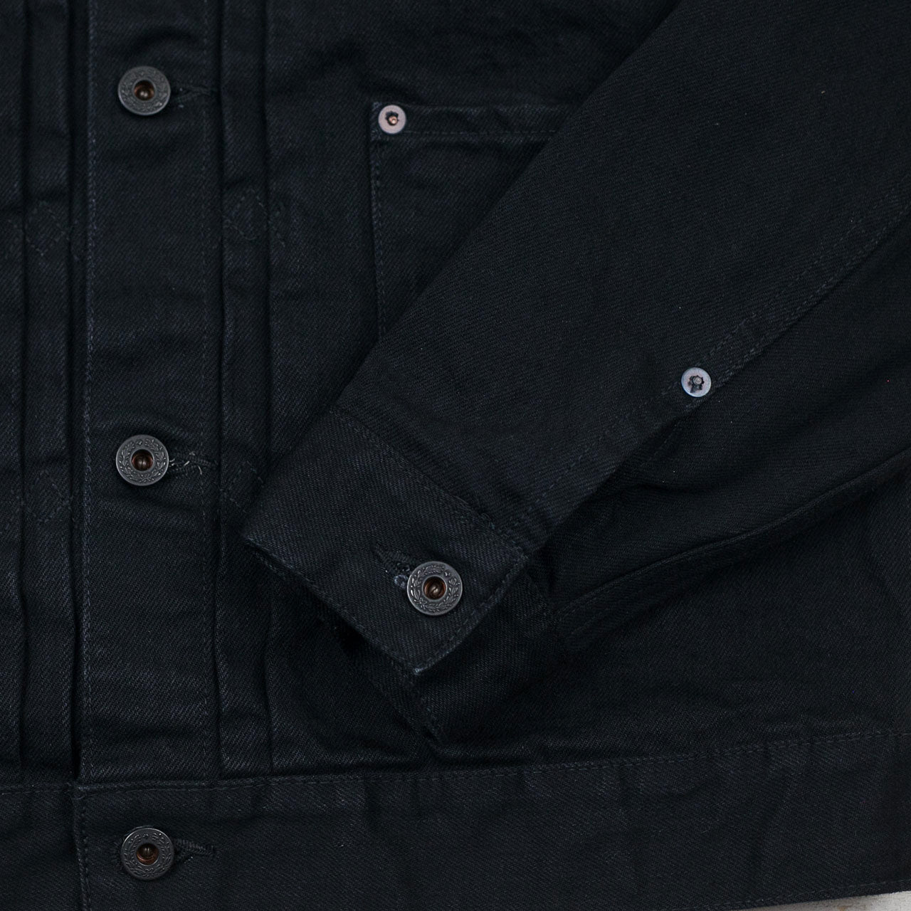 15oz Black Denim Pleats Jacket