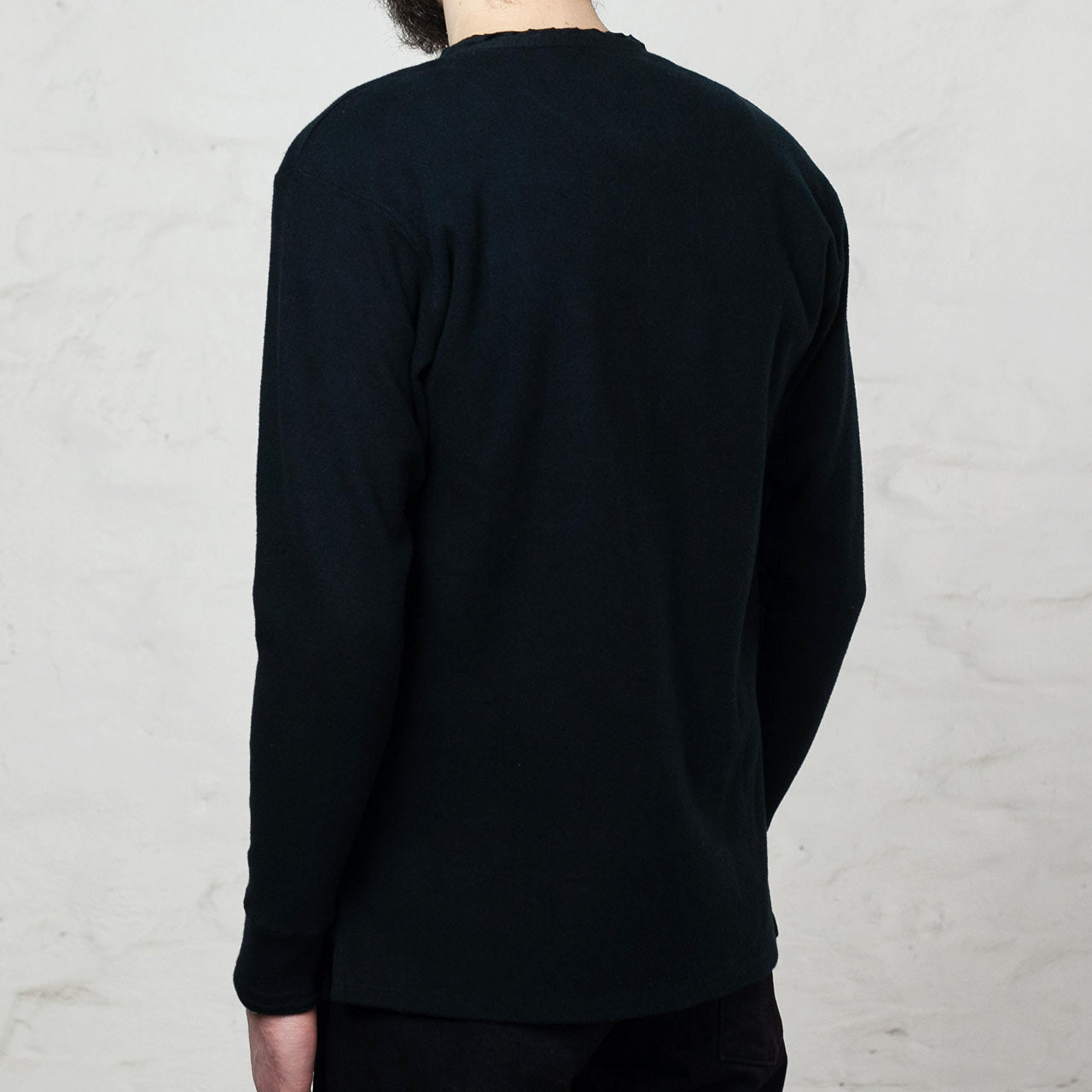 Henley Neck Amish Under Wear Schwarz