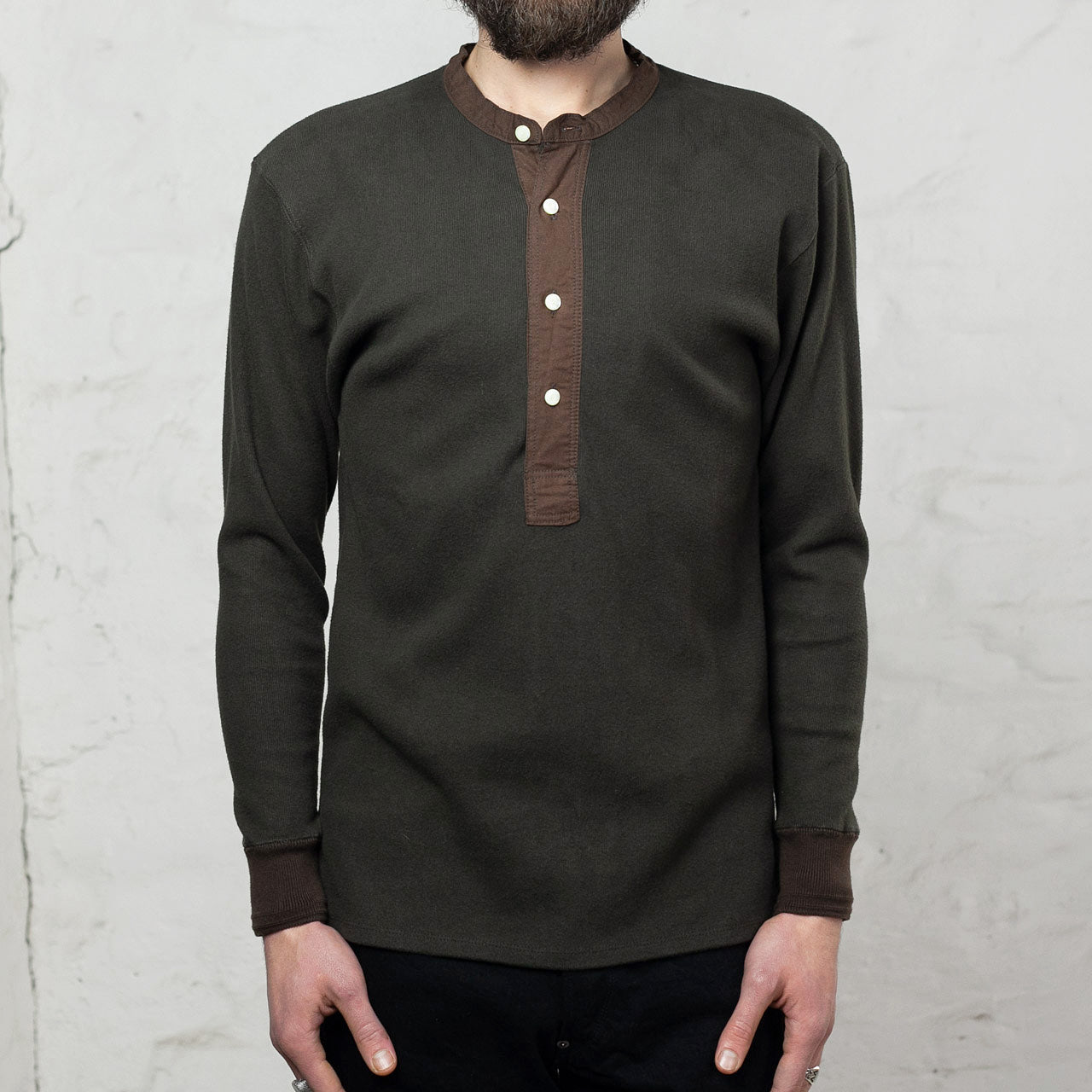 Henley Neck Amish Under Wear Grün