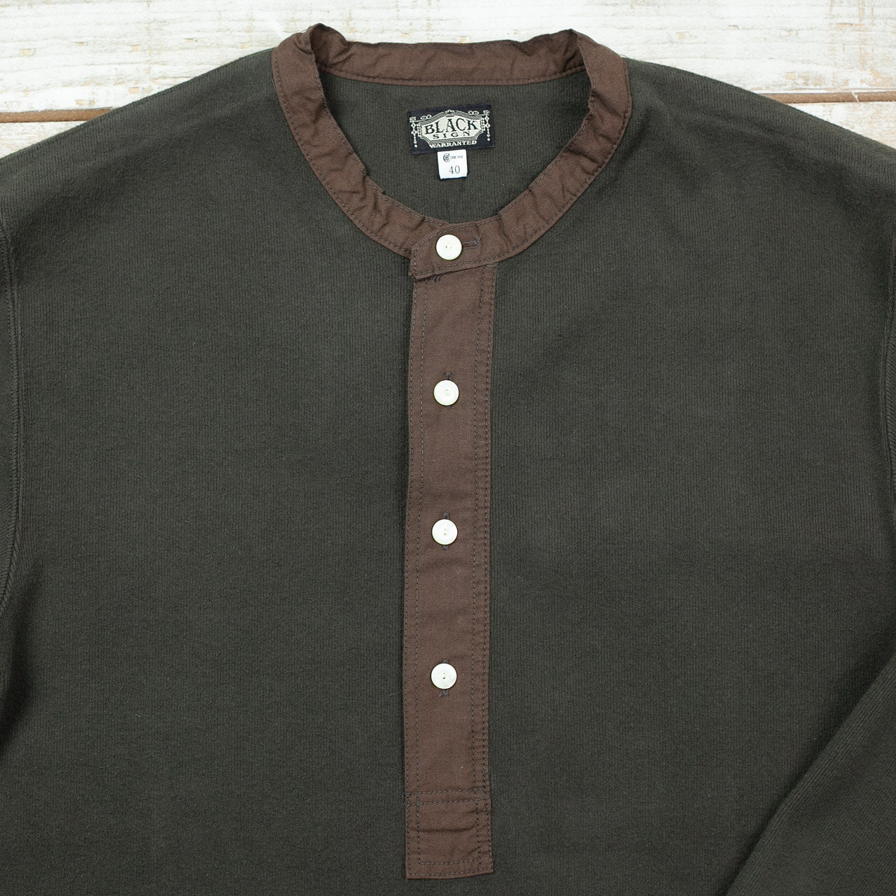 Henley Neck Amish Under Wear Grün