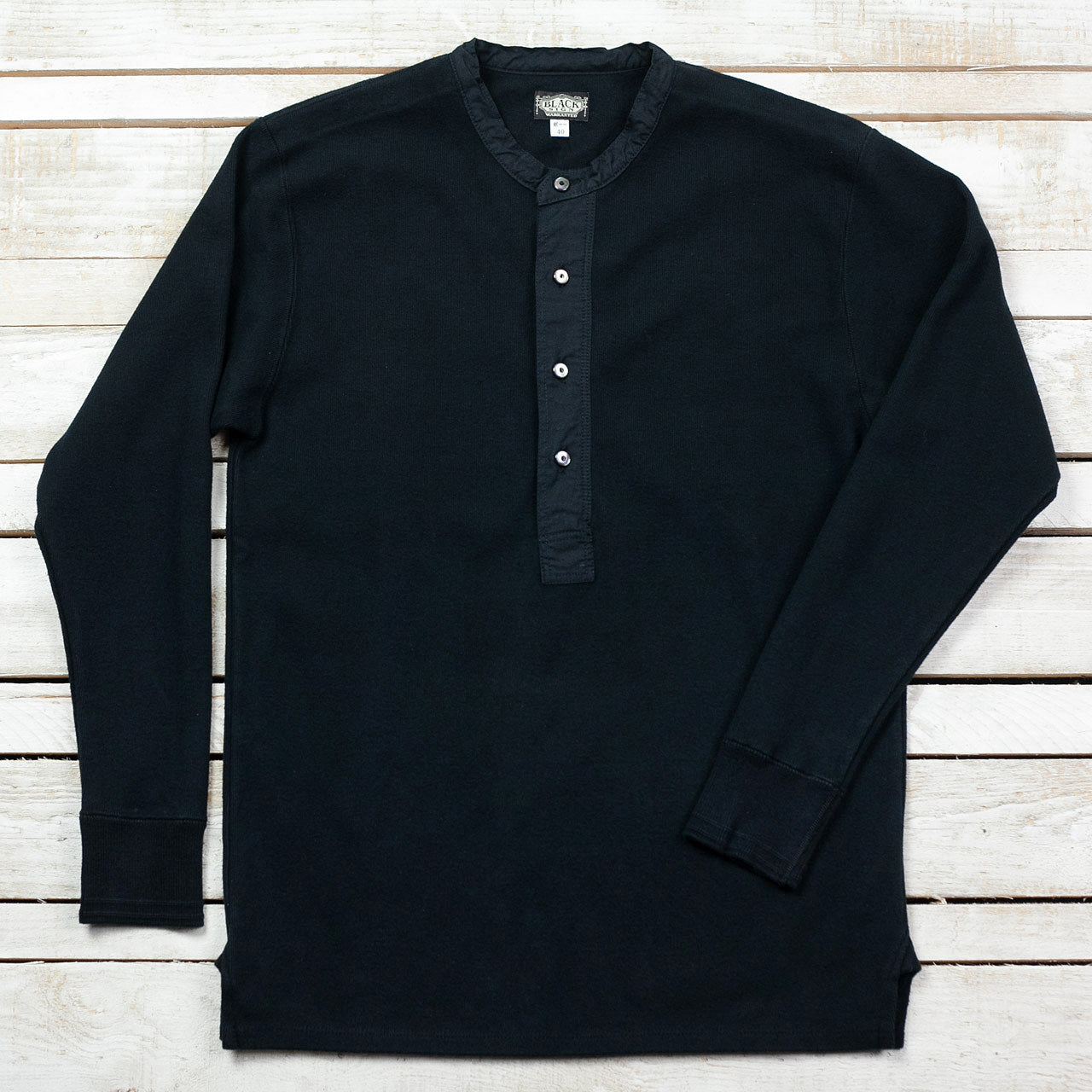 Henley Neck Amish Under Wear Schwarz