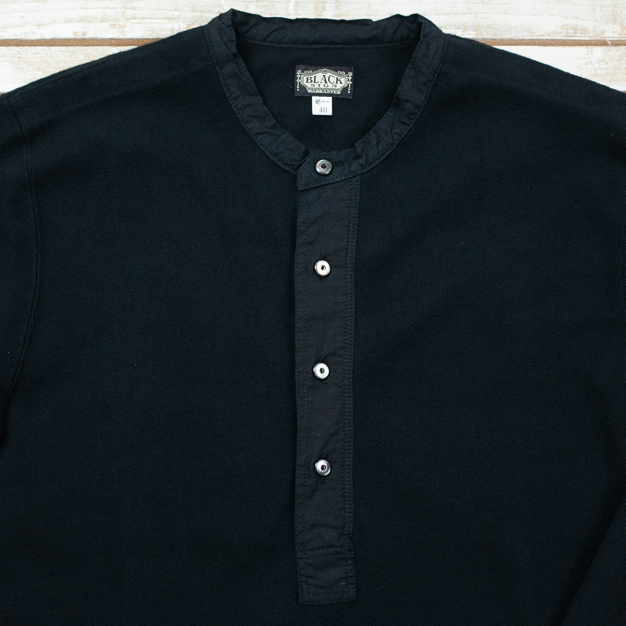 Henley Neck Amish Under Wear Schwarz