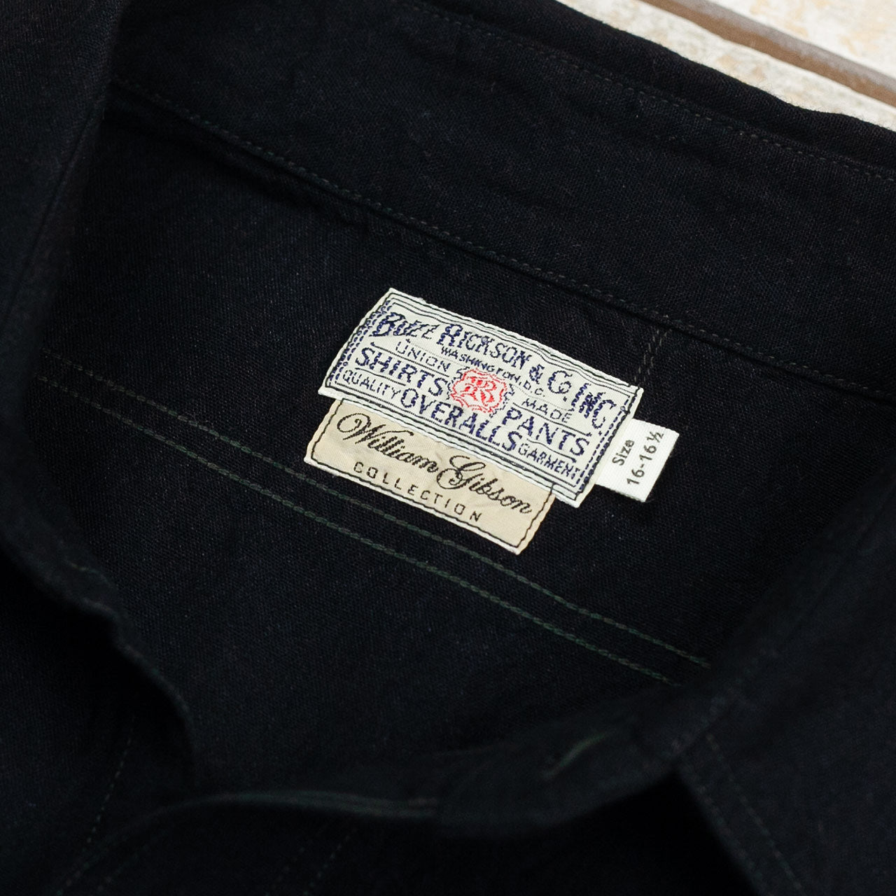 William Gibson Chambray Work Shirt Schwarz
