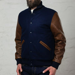Varsity Jacket Dark Navy / Luggage