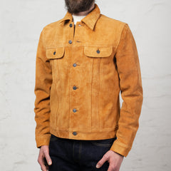 Suede horse leather jacket “The Boxer” beige