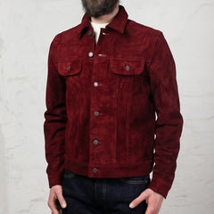 Suede horse leather jacket “The Boxer” Bordeaux