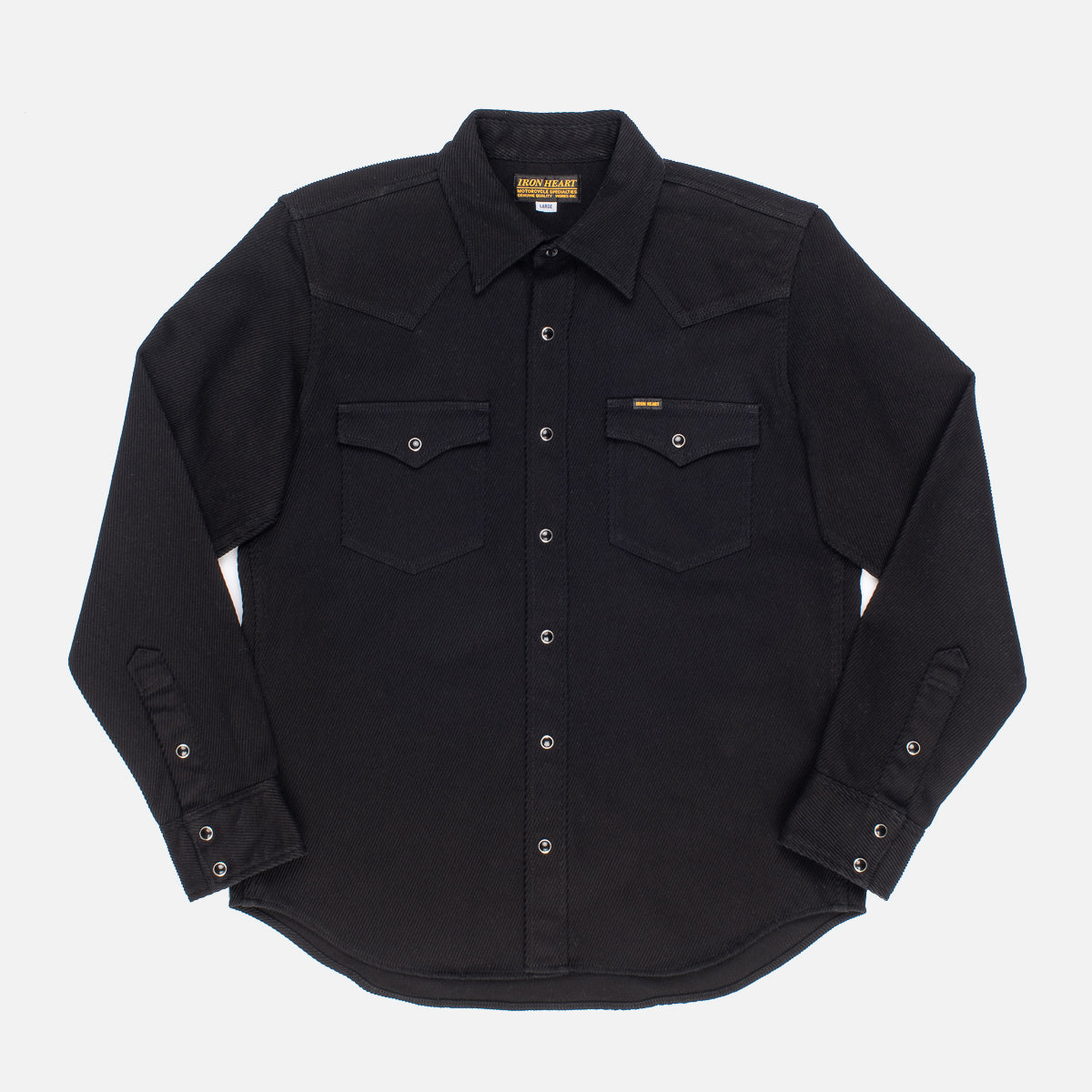 Iron Heart IHSH-234 Western Shirt Kersey Black
