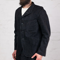 Peak Lapel Lounge Jacket Denim Schwarz