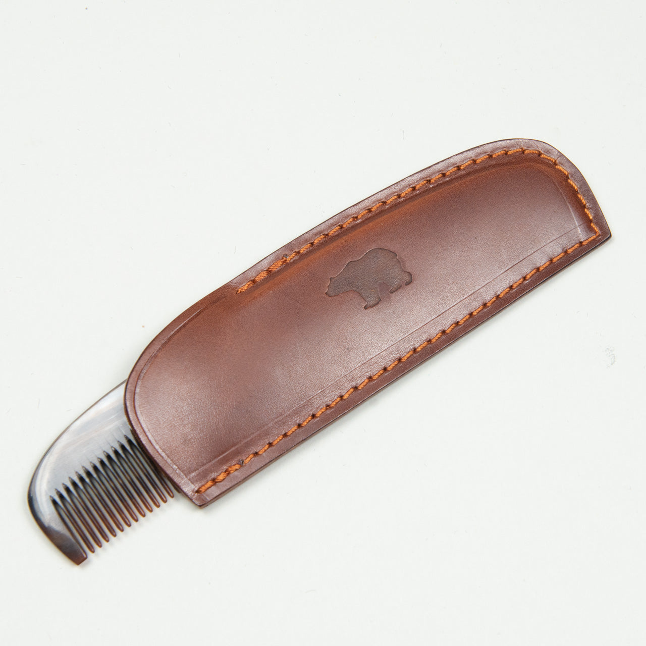 Hornkamm mit Etui Braun