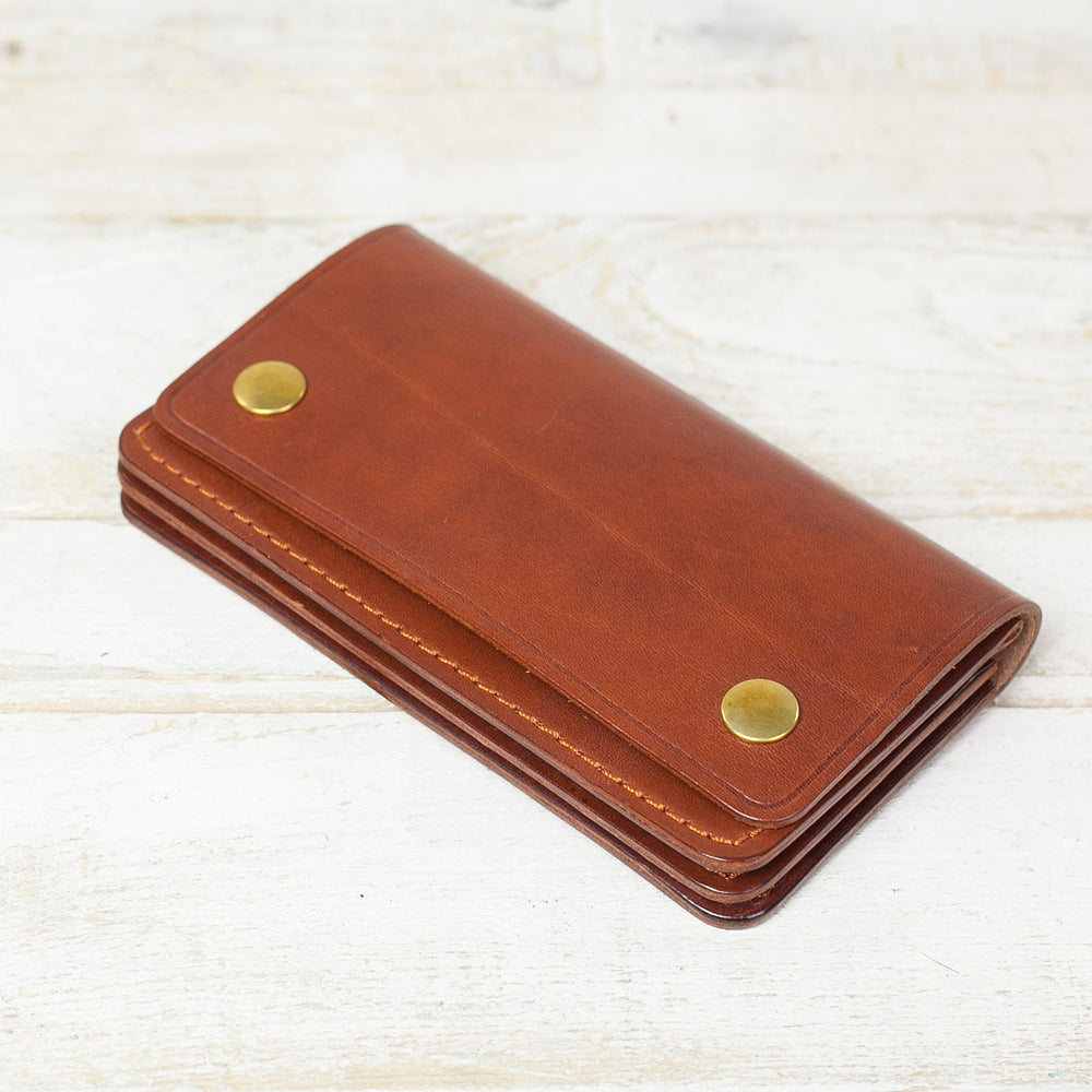 Portefeuille de motard classique marron