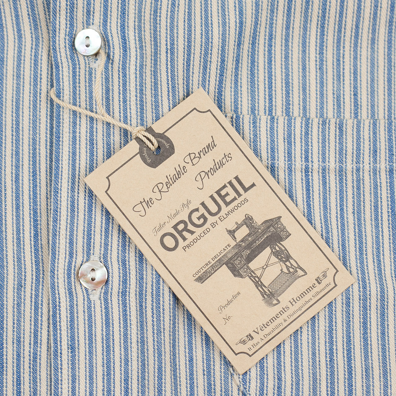 OR-5002B Hemd Windsor Collar Indigo Stripe
