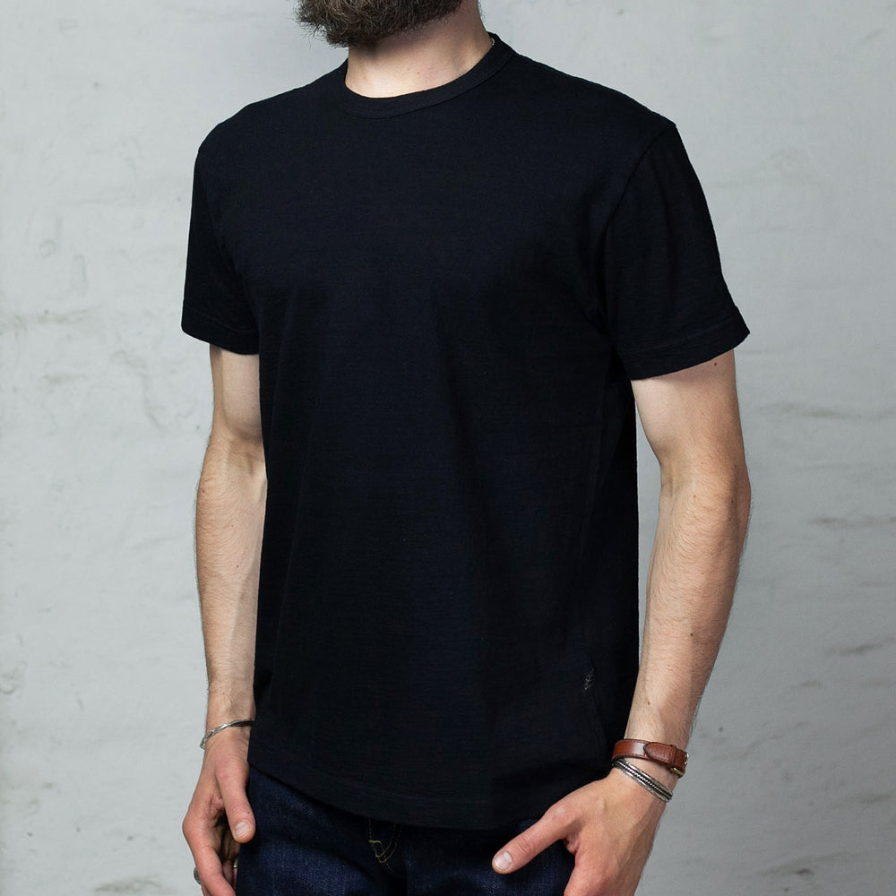 Knitted Crew Neck T-Shirt Black/Indigo