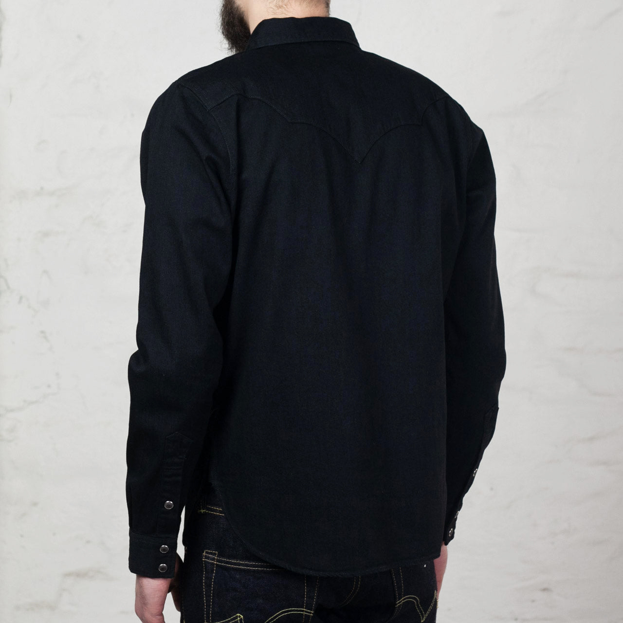 2220 8oz Stretch Denim Western Shirt Schwarz