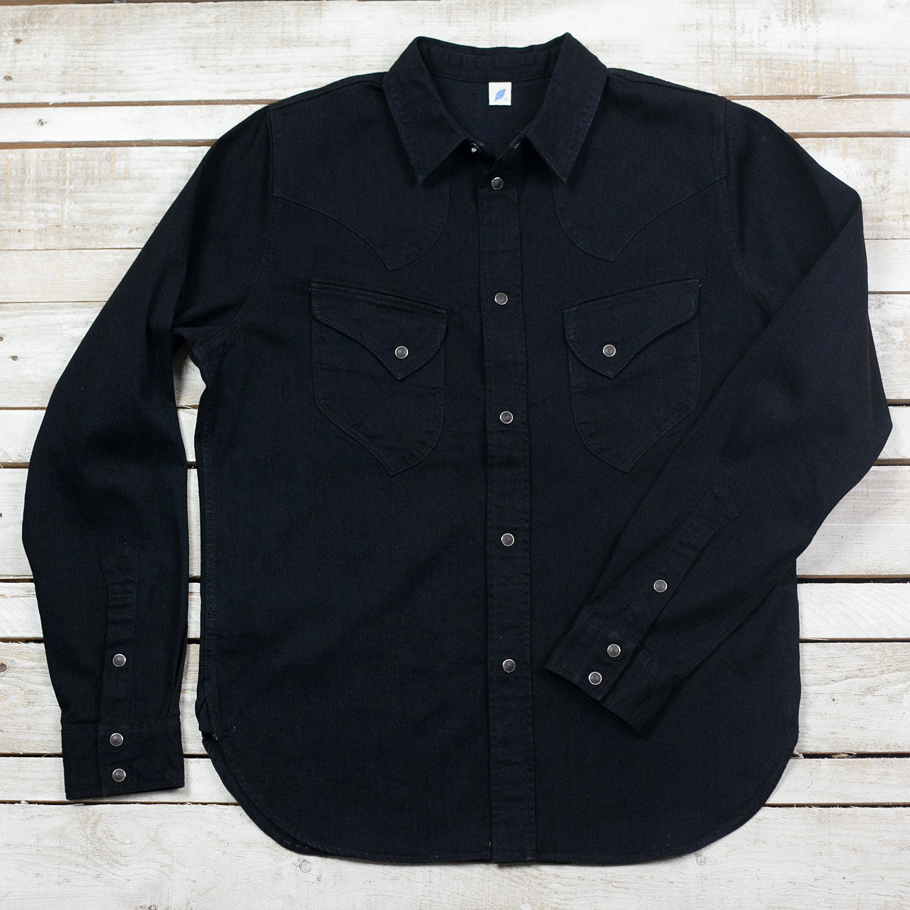 2220 8oz Stretch Denim Western Shirt Schwarz
