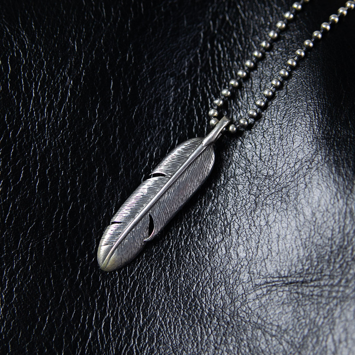 Red Rabbit Trading Co. Crow Feather Pendant Silver