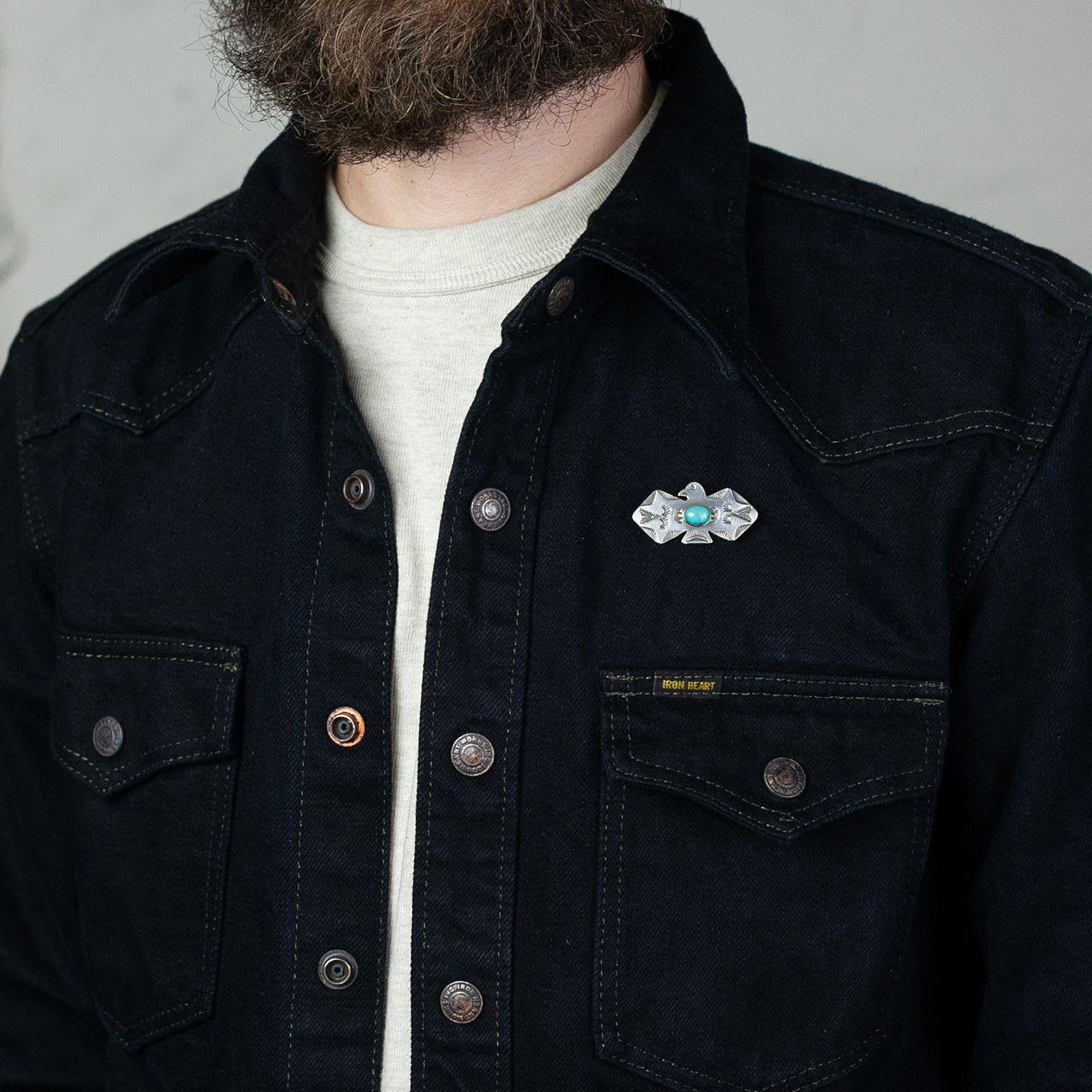 Lil Thunderbird Pin Turquoise Silber