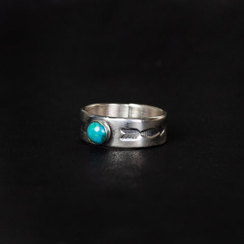 Double Arrow Ring Turquoise Silver