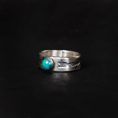 Double Arrow Ring Turquoise Silber