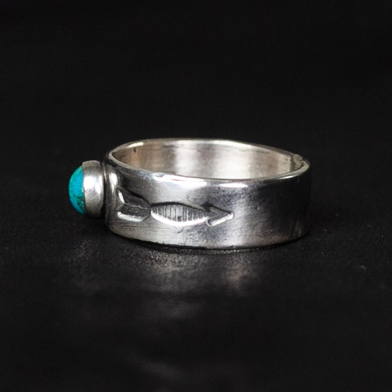 Double Arrow Ring Turquoise Silber
