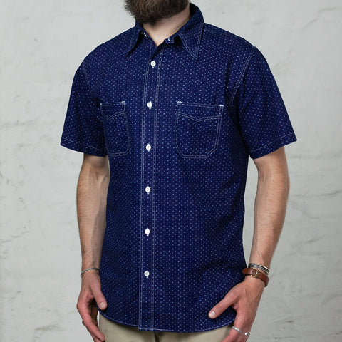 4,5 oz. Indigo Casino Stripe S/S Work Shirt