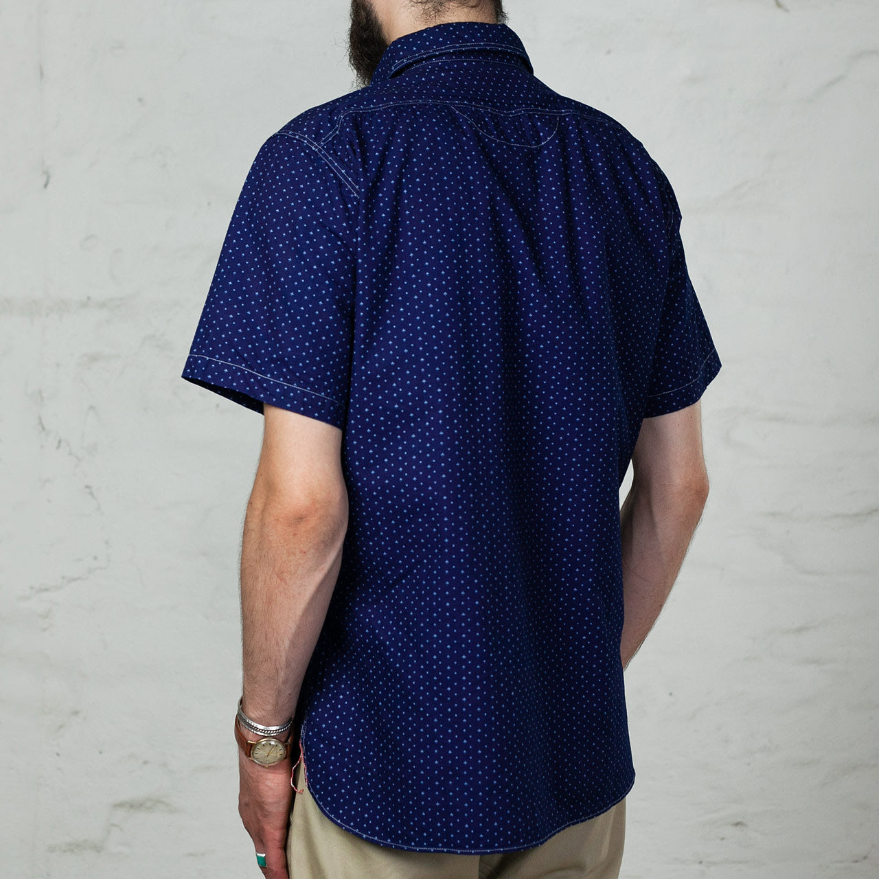 SC38702 Kurzarm Work Shirt "Casino Stripe" Indigo