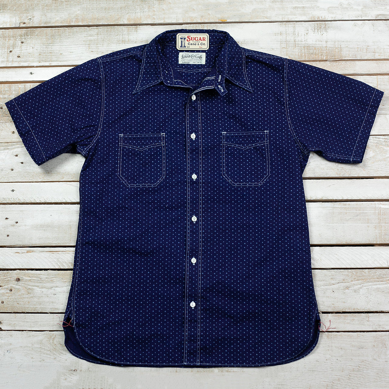 SC38702 Kurzarm Work Shirt "Casino Stripe" Indigo
