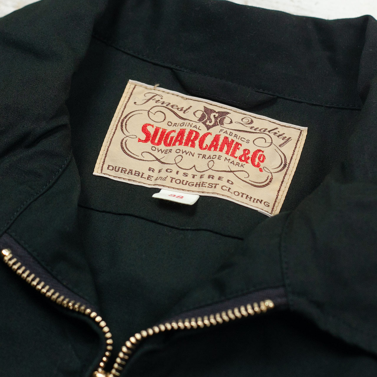 Sugar Cane 1950s Drizzler Sports Jacket Black Sugar Cane 1950s Drizzler Sports Jacket Black