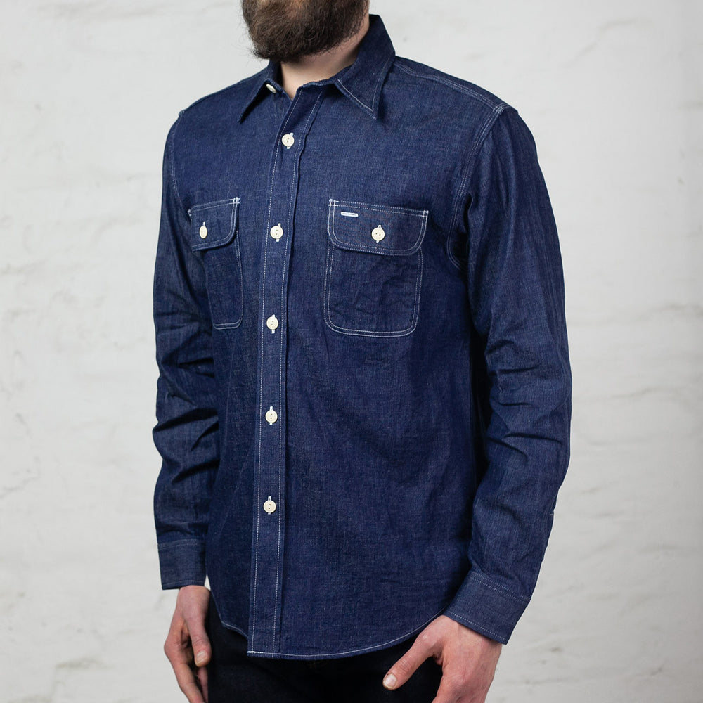 Blue Denim L/S Work Shirt Indigo