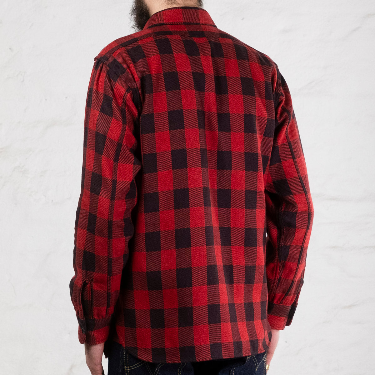 8HU Twisted-Yarn Buffalo Check Flannel Rot/Schwarz