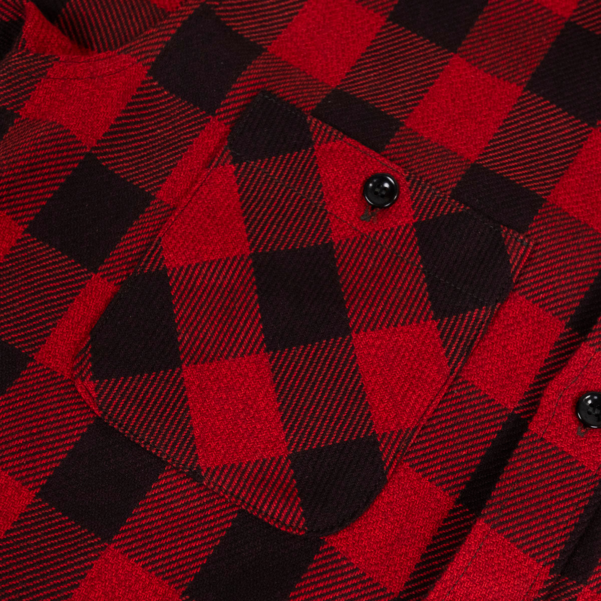 8HU Twisted-Yarn Buffalo Check Flannel Rot/Schwarz