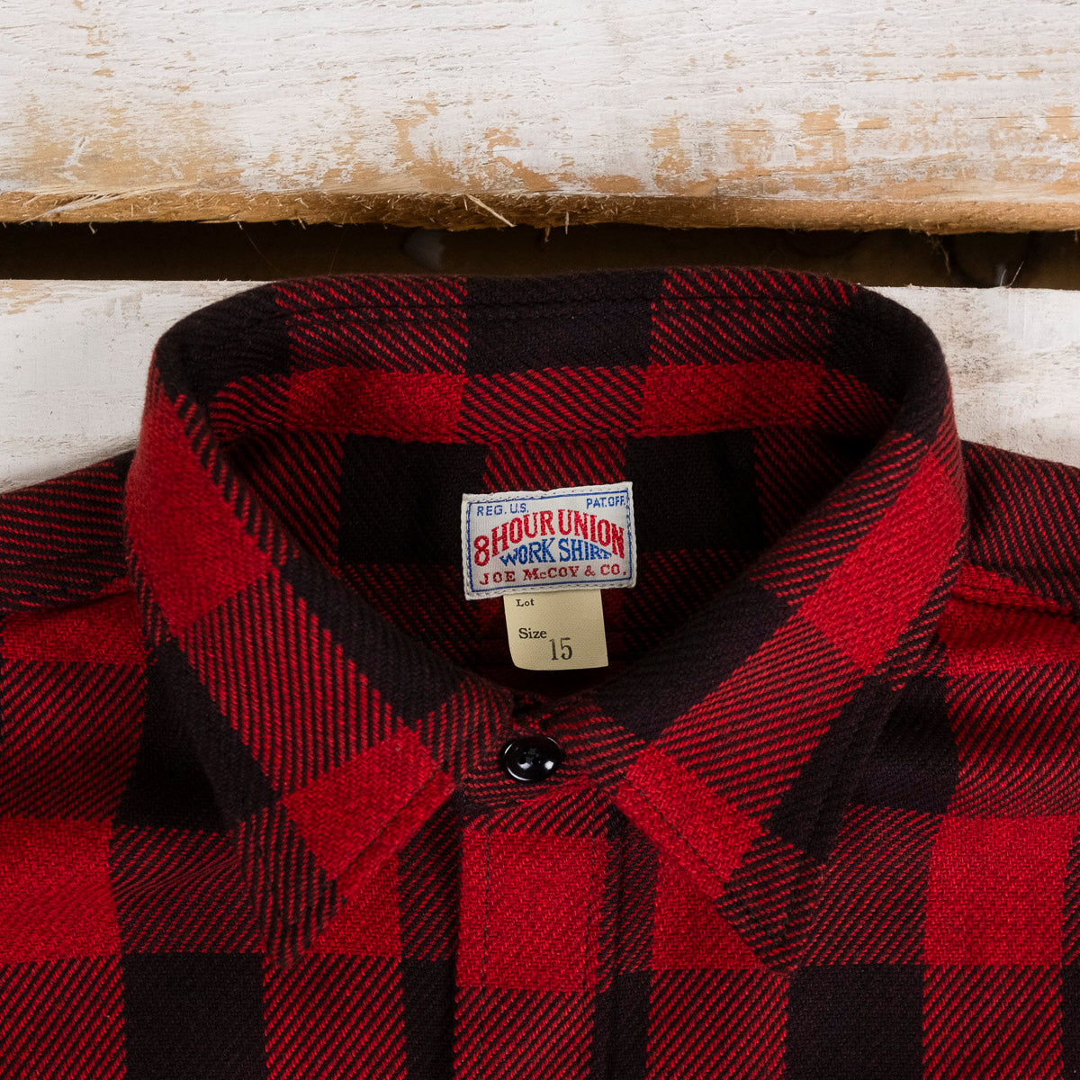 8HU Twisted-Yarn Buffalo Check Flannel Rot/Schwarz
