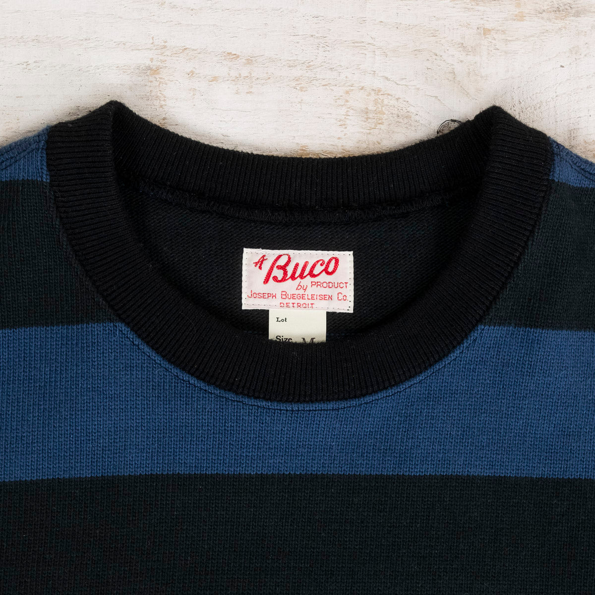 THE REAL McCOY'S Buco Stripe Racing Long Sleeve Black/Blue