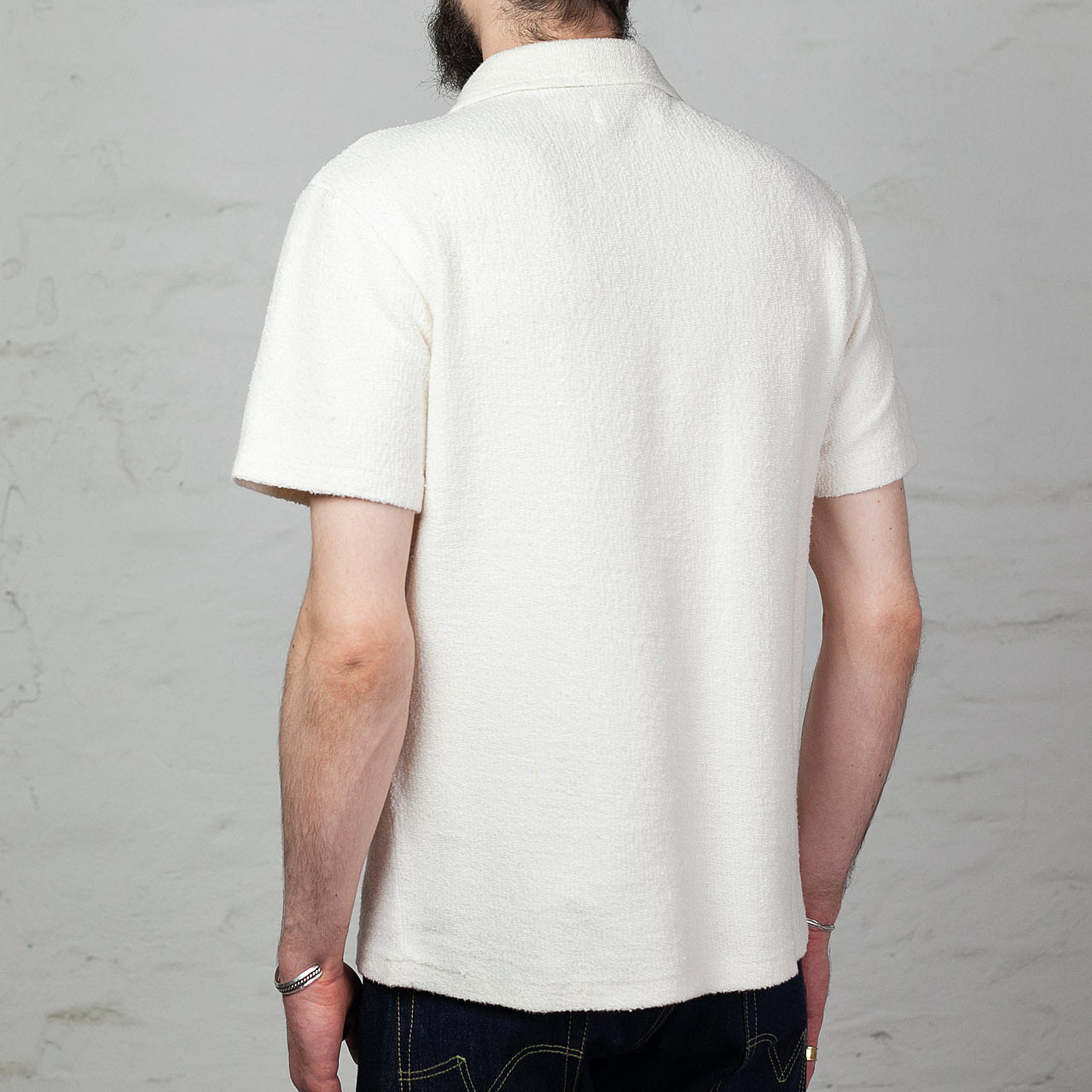 MC23017 Cotton Pile Skipper Shirt Weiß