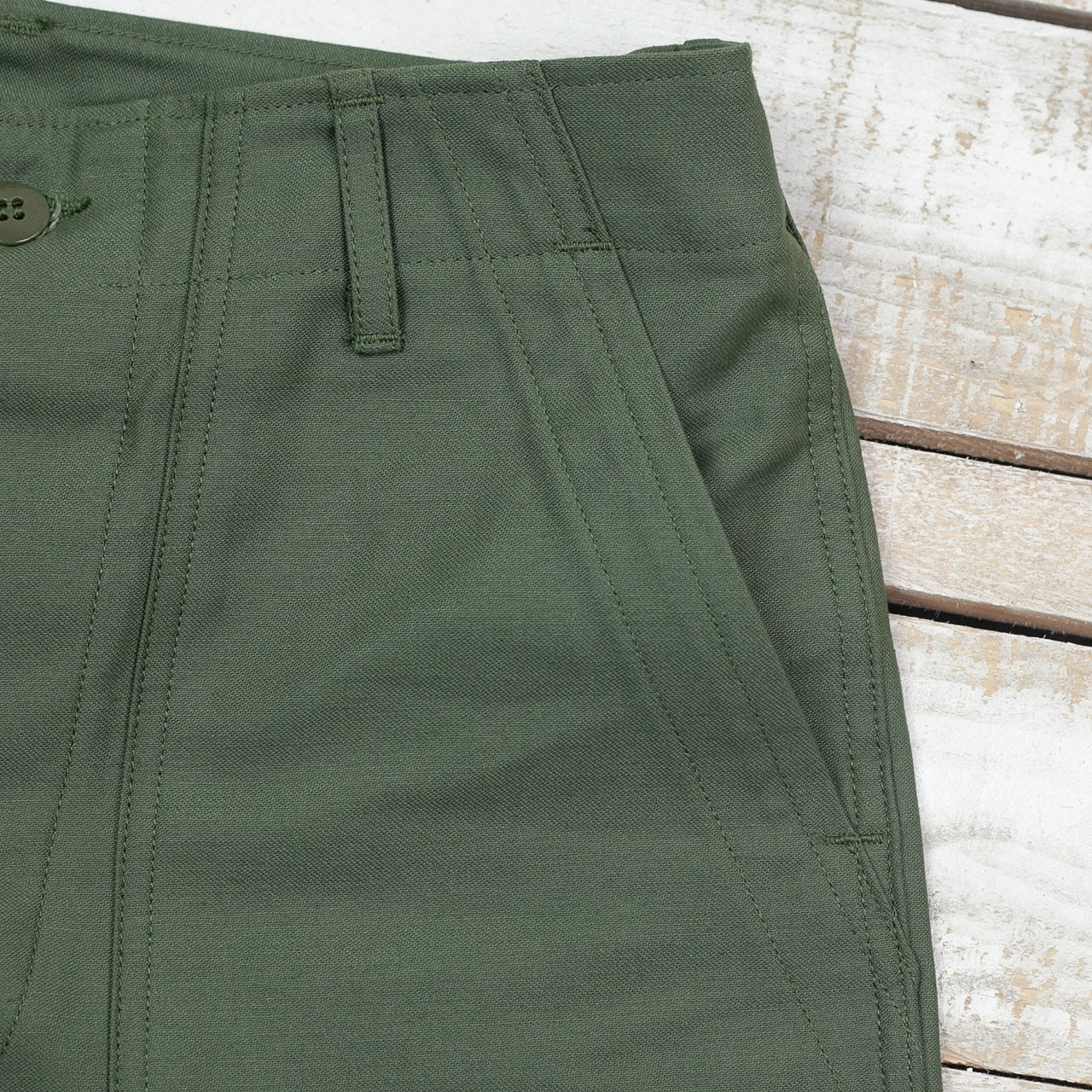 THE REAL McCOY'S Trousers, Men's Cotton Sateen Olive